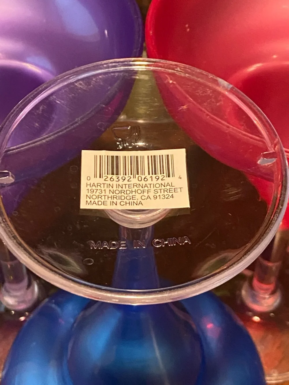 Set of 5 Colorful Plastic Margarita Glasses - Multicolor